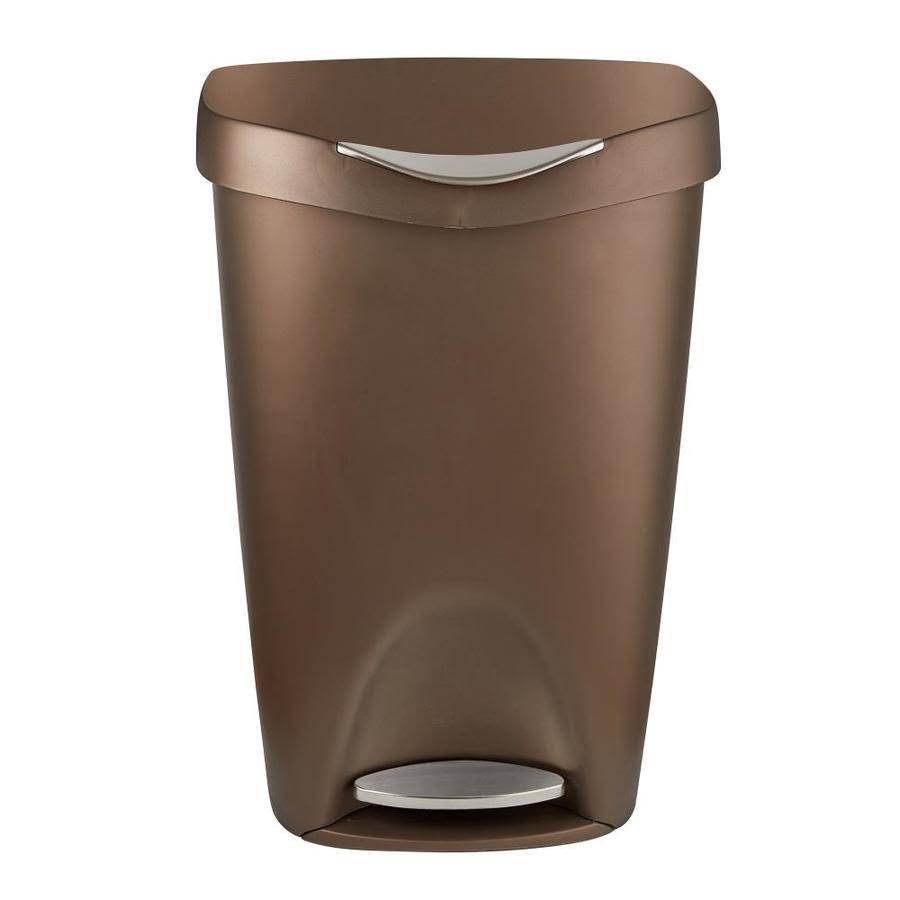 13-Gallon Bronze Plastic Trash Can with Lid D245