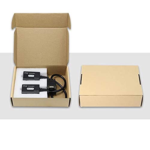 VGA Extender Over Cat5e/6, VGA Male to RJ45 Converter 1080P Up to 60m (1 Transmitter + 1 Receiver) E69099