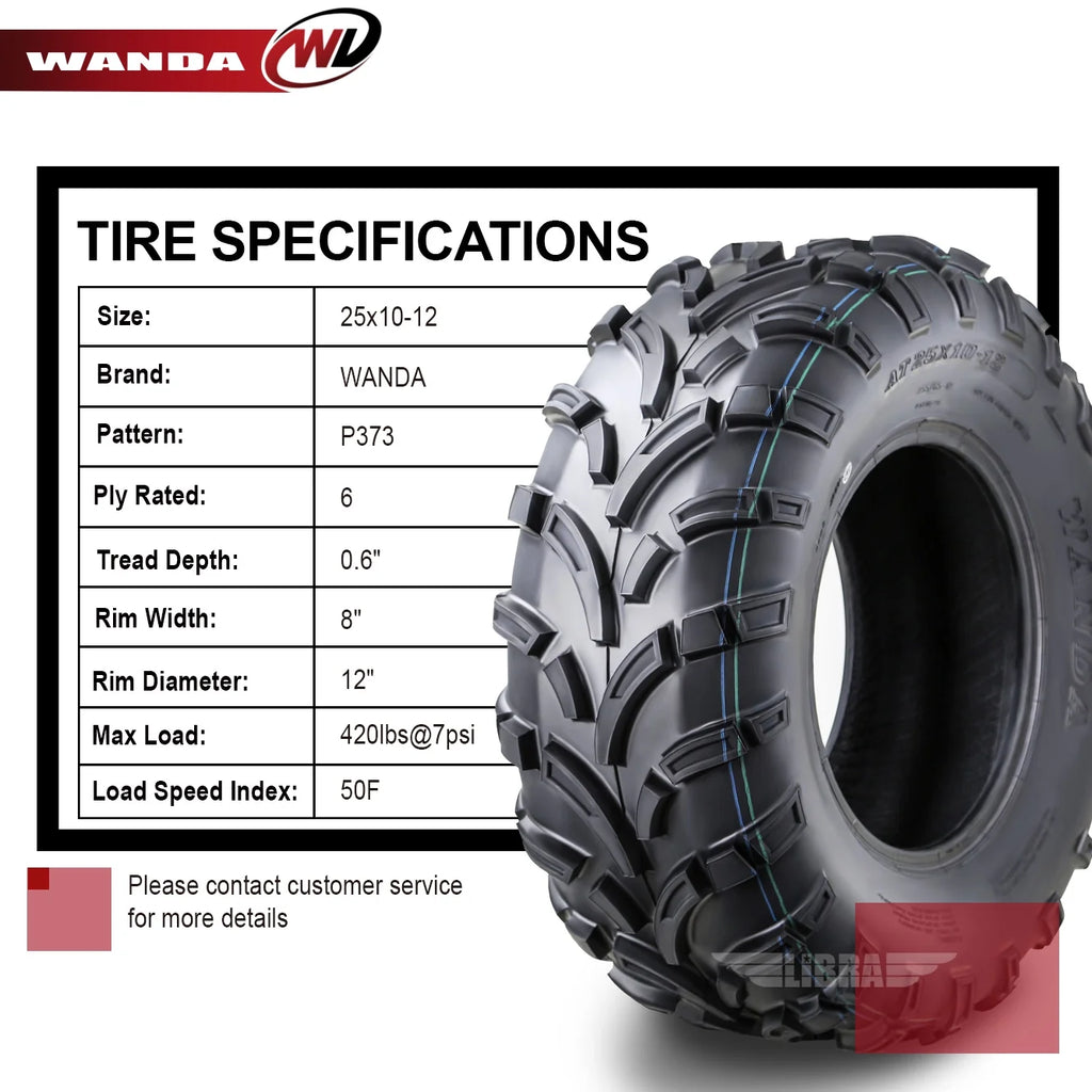 25x10-12 6PR ATV/UTV Tires Set 2 N636