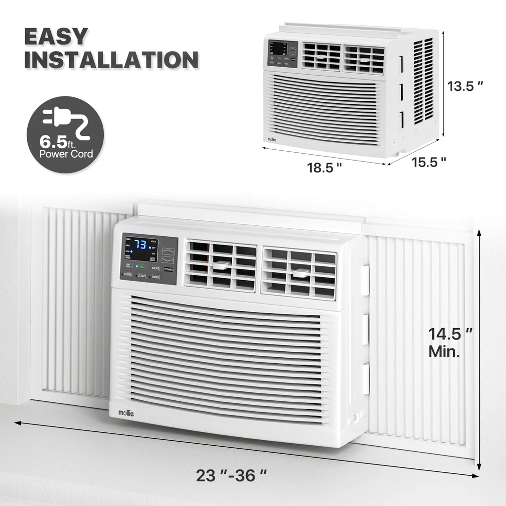 12,000 BTU 115V White Window Air Conditioner with Remote Control B125