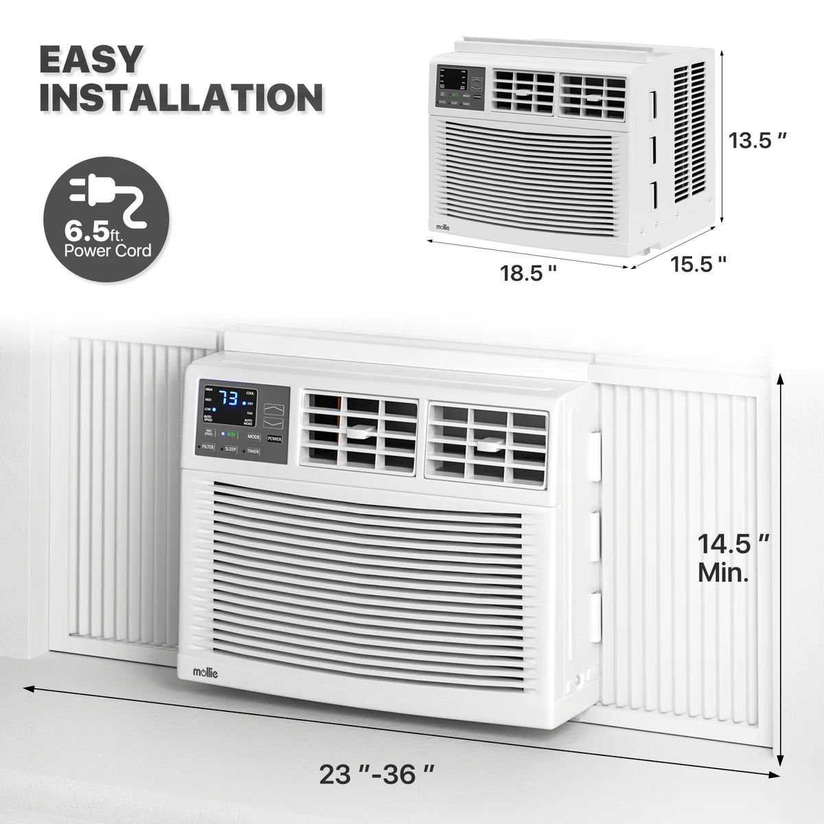 12,000 BTU 115V White Window Air Conditioner with Remote Control B125