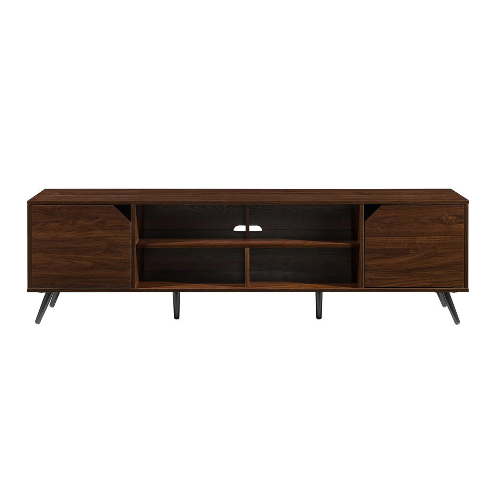 Mid-Century Modern Angle-Door TV Stand, Dark Walnut U808138