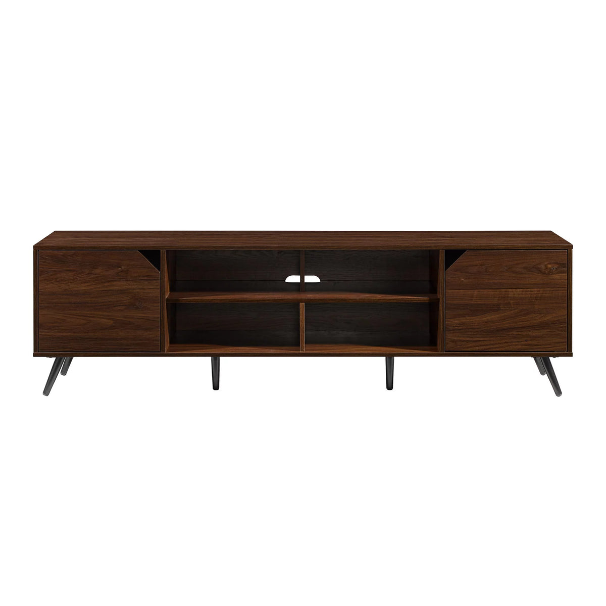Mid-Century Modern Angle-Door TV Stand, Dark Walnut U808138