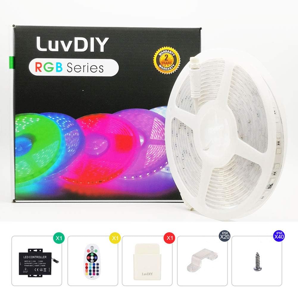 300pcs 5050 RGB 120V IP68 Waterproof Rope Light Y4710