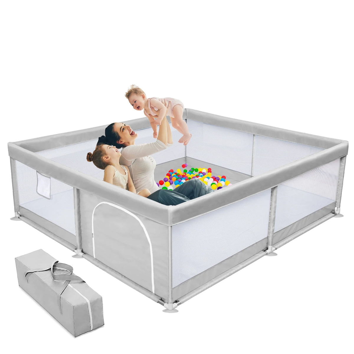 Large Gray Baby Playpen J1336