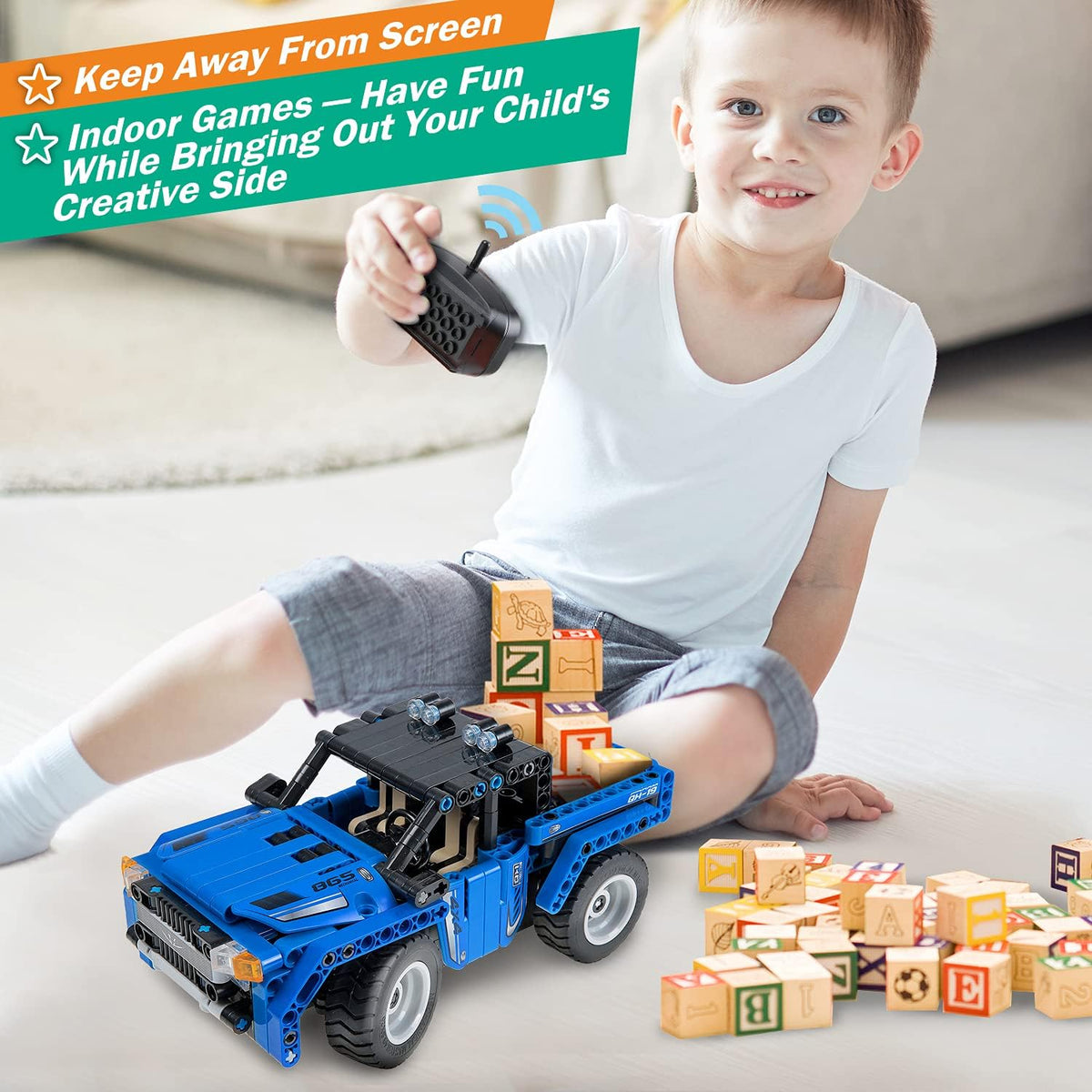 STEM Building Toys 2-in-1 Remote Control Car Building Kits B450
