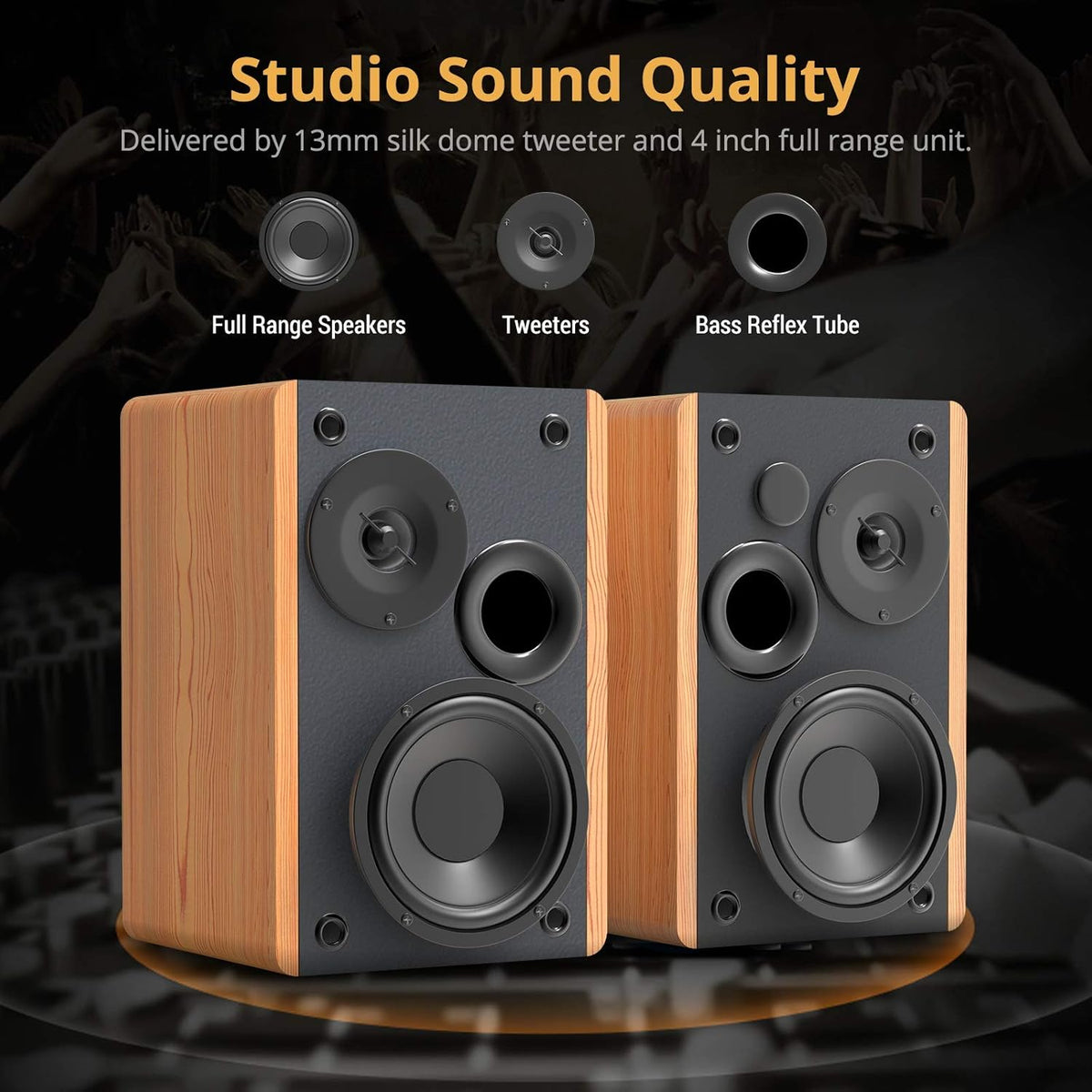 Bluetooth Bookshelf Speakers with Remote Control A7559