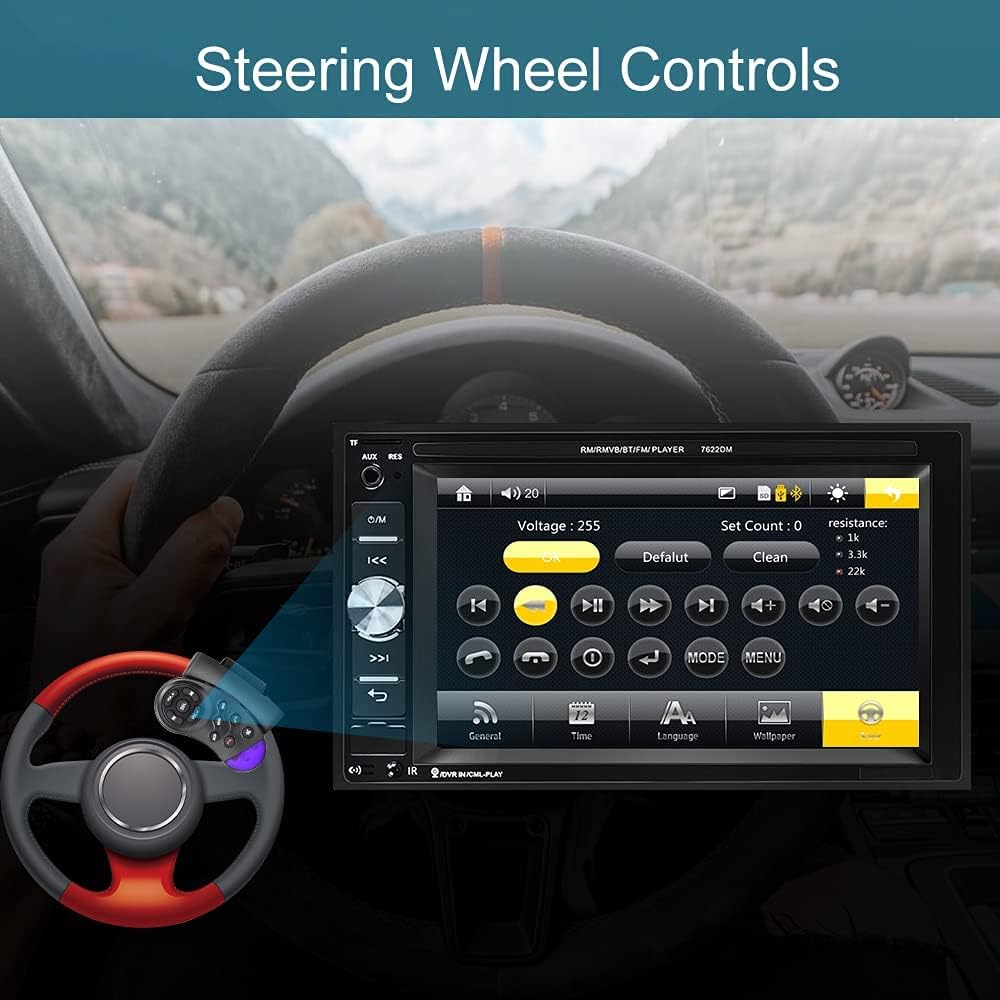 Double Din Bluetooth Touchscreen Car Stereo with Backup Camera Q673