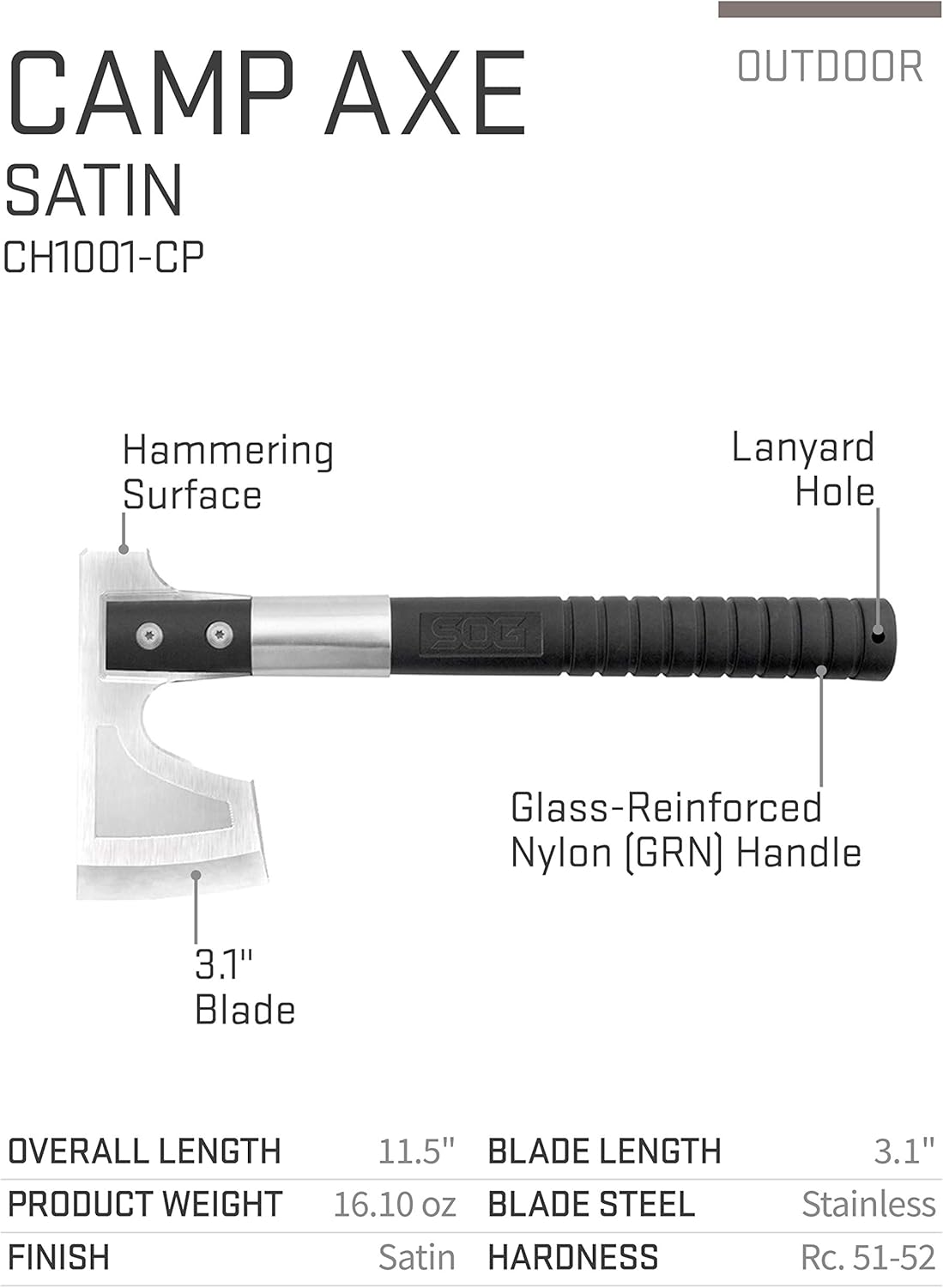 Compact Camping and Survival Hatchet/Hammer Tool with Sheath V938024
