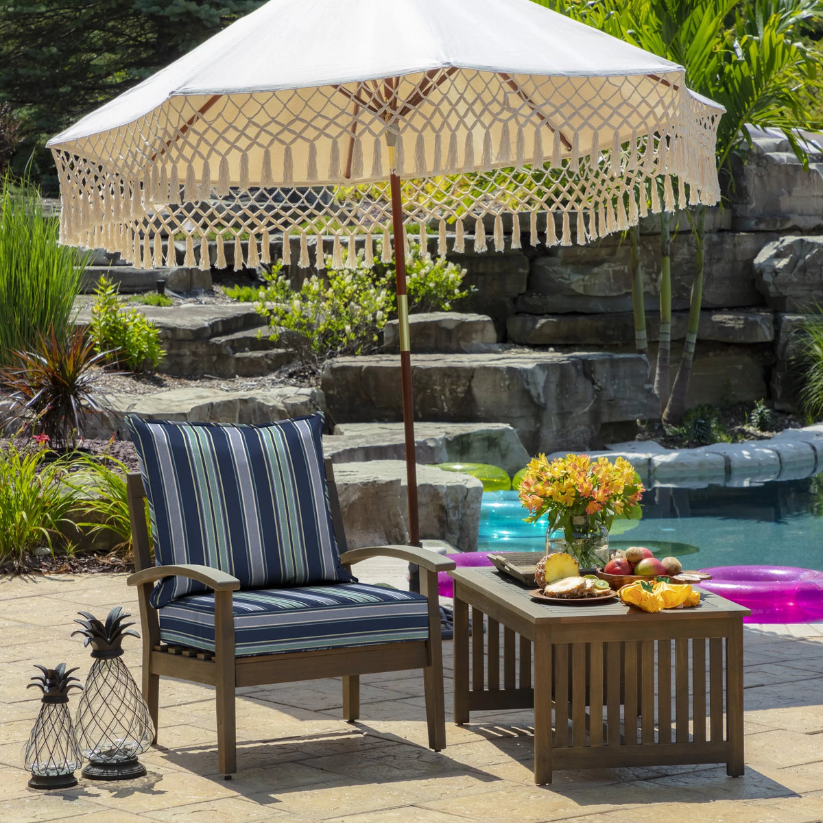 Rain-Proof Fade Resistant Outdoor Deep Seat Cushion Set H1613