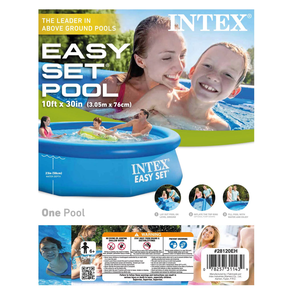Inflatable Round Swimming Pool & Debris Cover E385