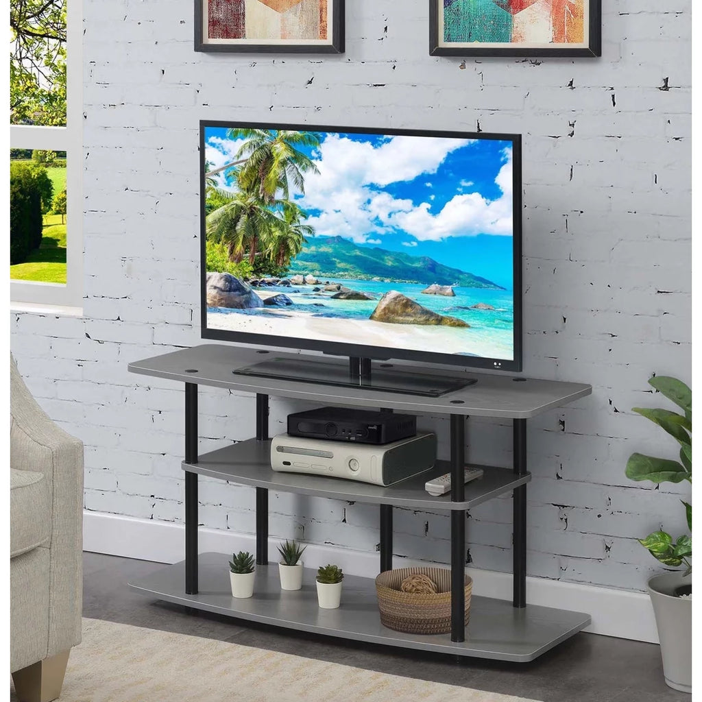 Black 3 Tier Wide TV Stand P430436