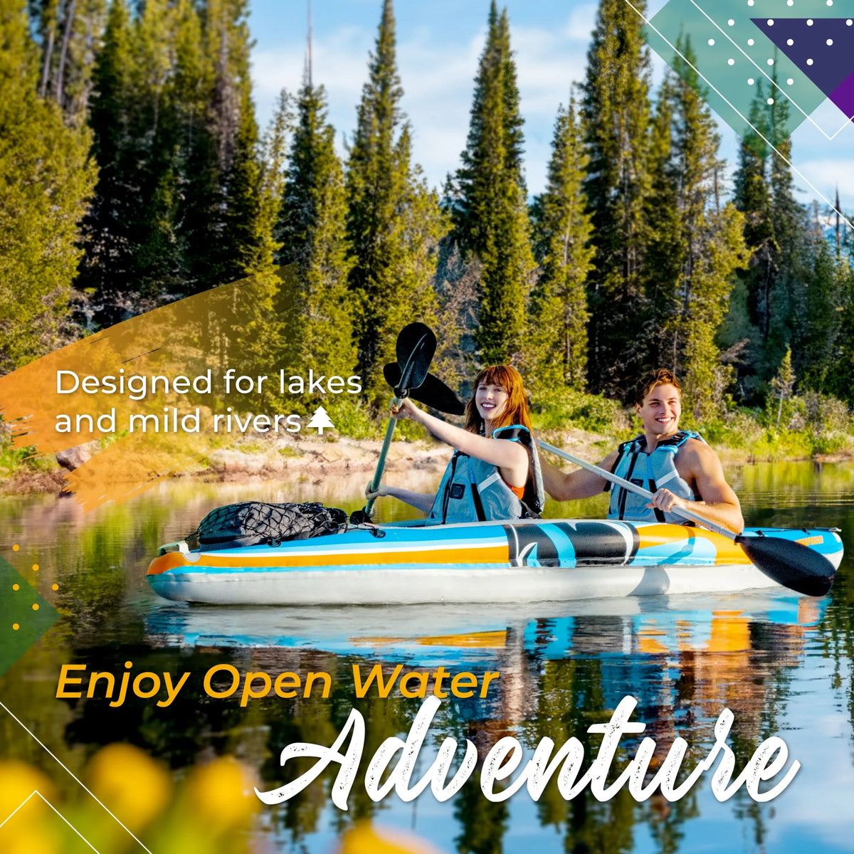 2-Person Inflatable Kayak with Oars and Pump Z210550