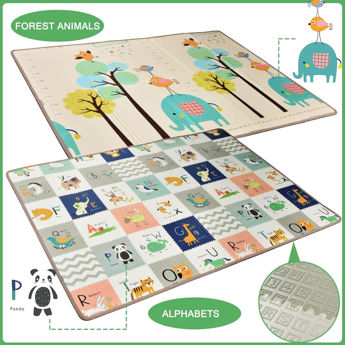 Reversible Foldable Foam Baby Play Mat with Travel Case G3635