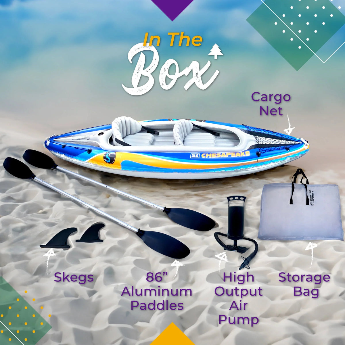 2-Person Inflatable Kayak with Oars and Pump Z210550