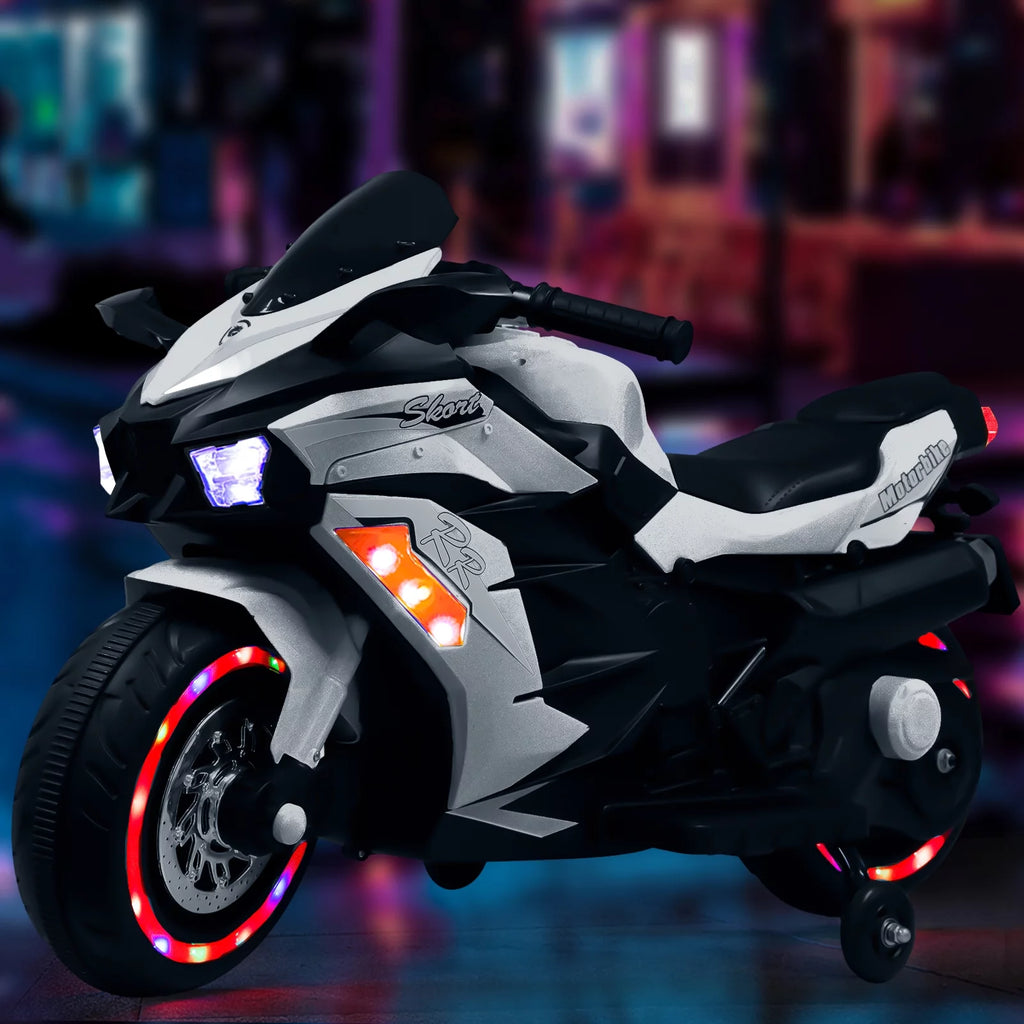 12V Battery Powered 2 Wheels Kids Motorcycle with Training Wheels D37790