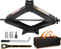 Scissor Lift Jack 3 Ton Capacity with Jack Socket Drill Adapter Black H1693