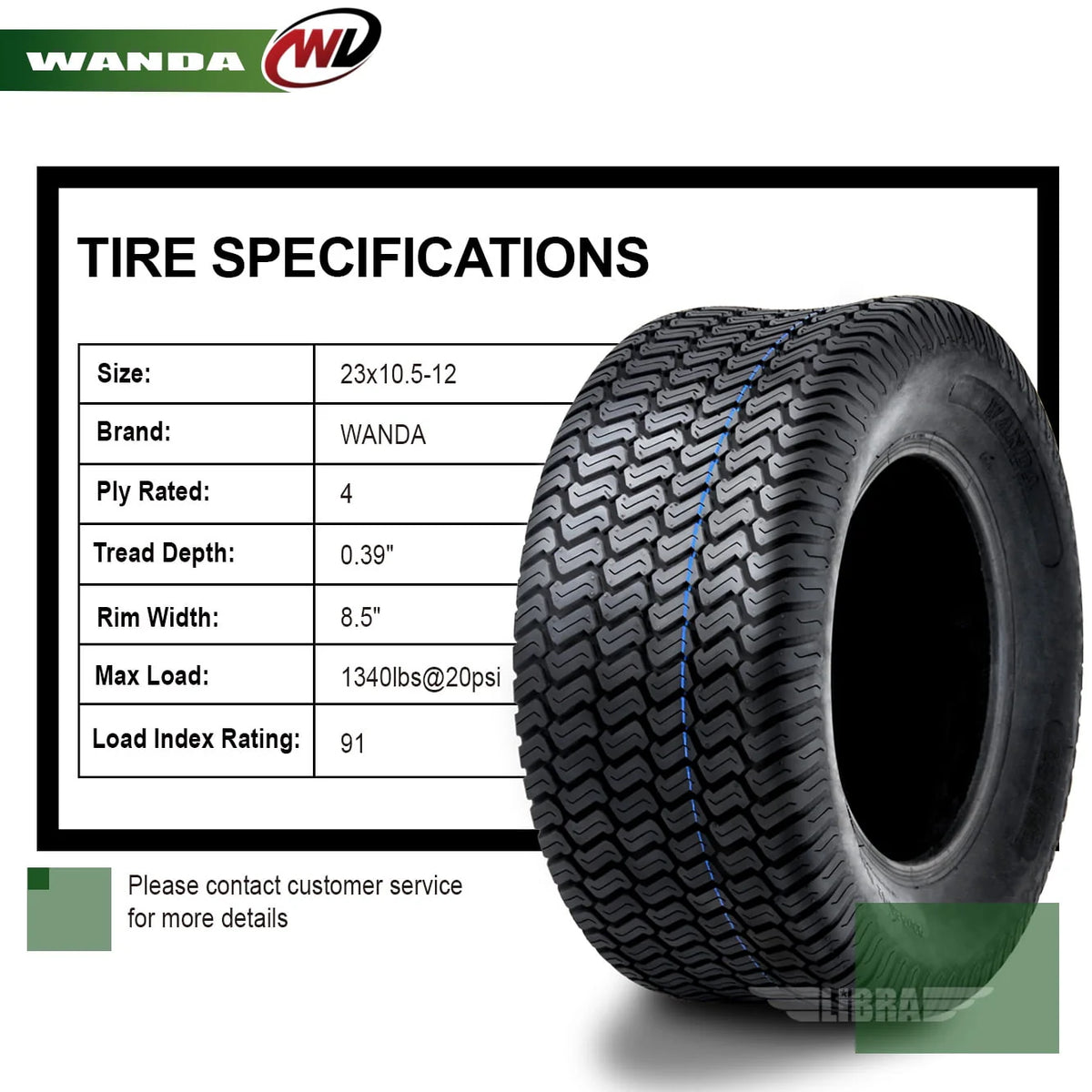 2 New 23x10.5-12 Turf Tires R266