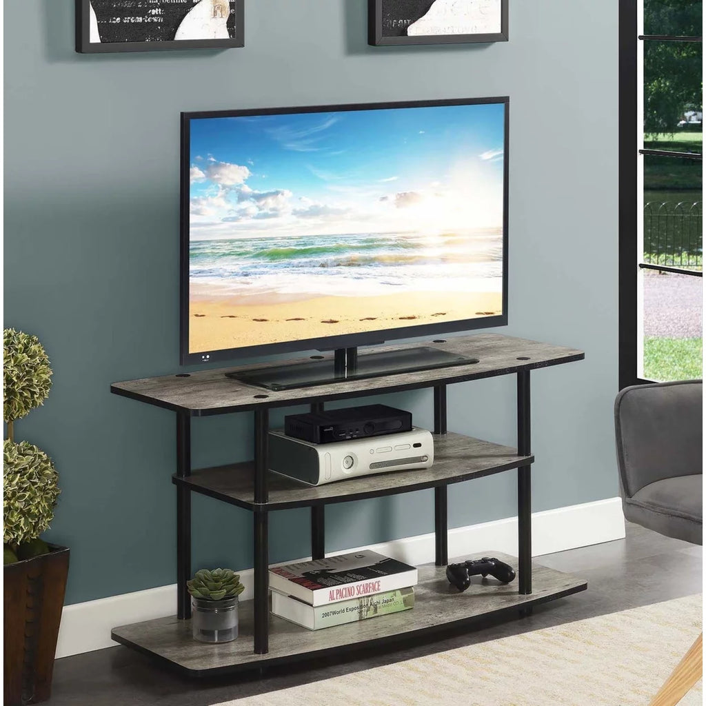 Black 3 Tier Wide TV Stand P430436