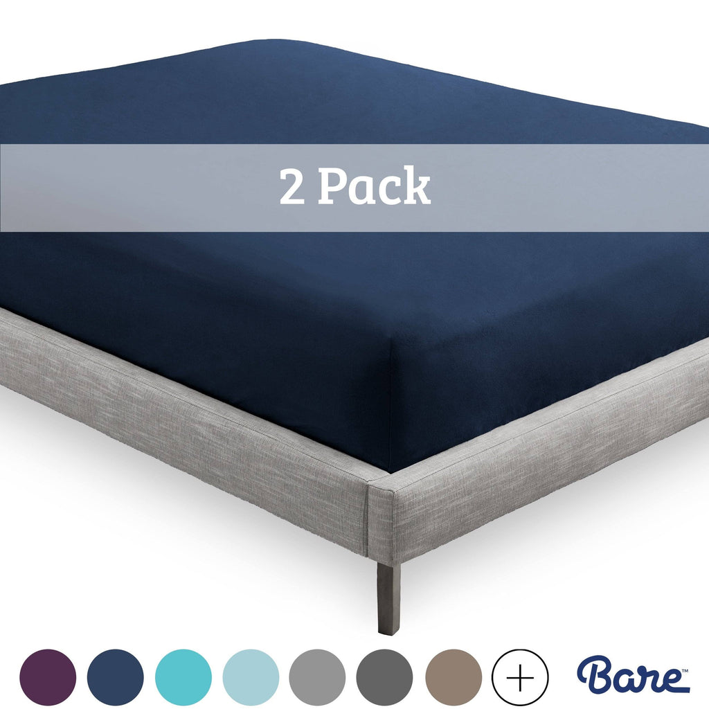 2-Pack Microfiber Fitted Bottom Sheets Deep Pocket California King Light Grey B5865