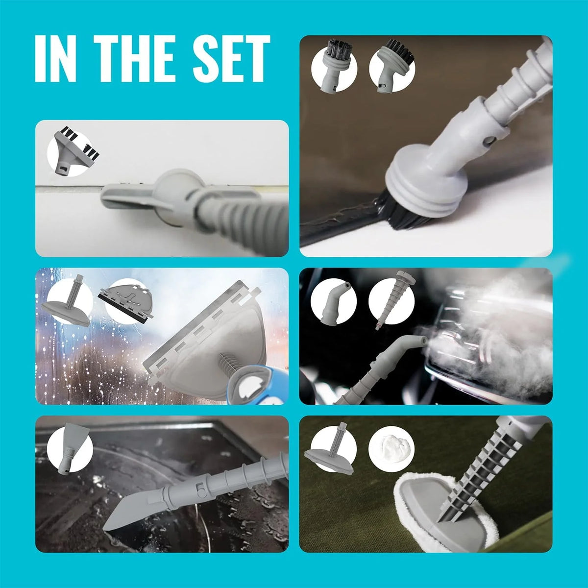10-in-1 Steam Mop with Detachable Handheld Steam Cleaner E408