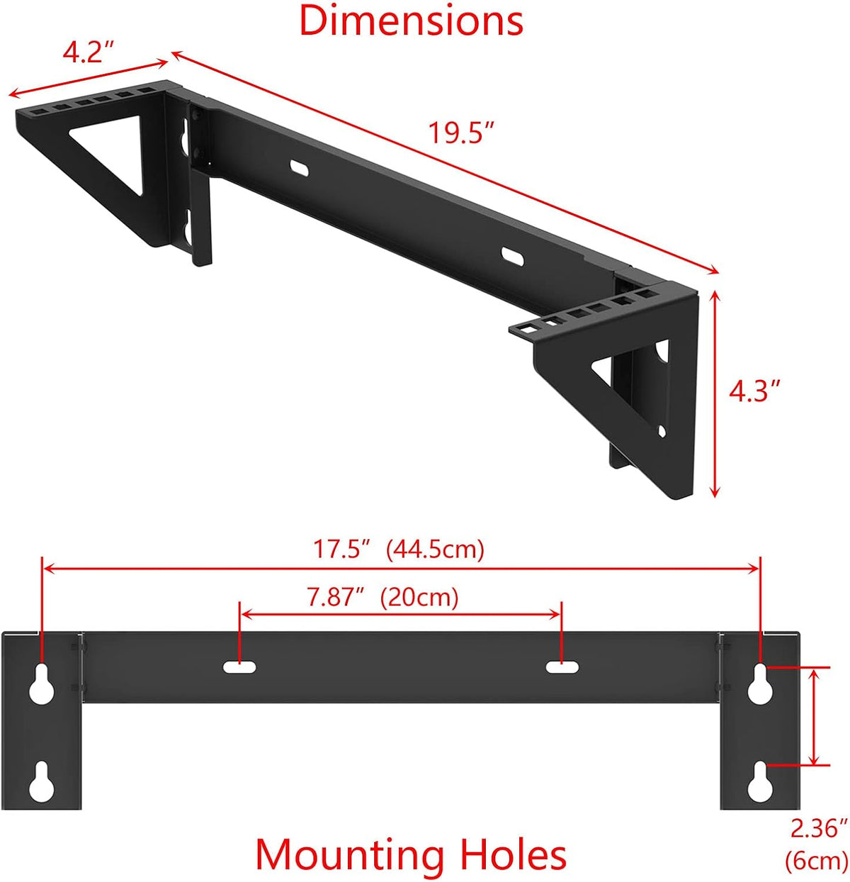 2U 19 Inch Vertical Wall Mount Rack Bracket H60187