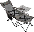 2 in 1 Camping Chair with Footrest Folding Chaise Lounge Chair Y202463