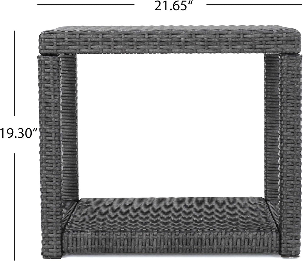 Grey Outdoor Wicker Accent Table Y989