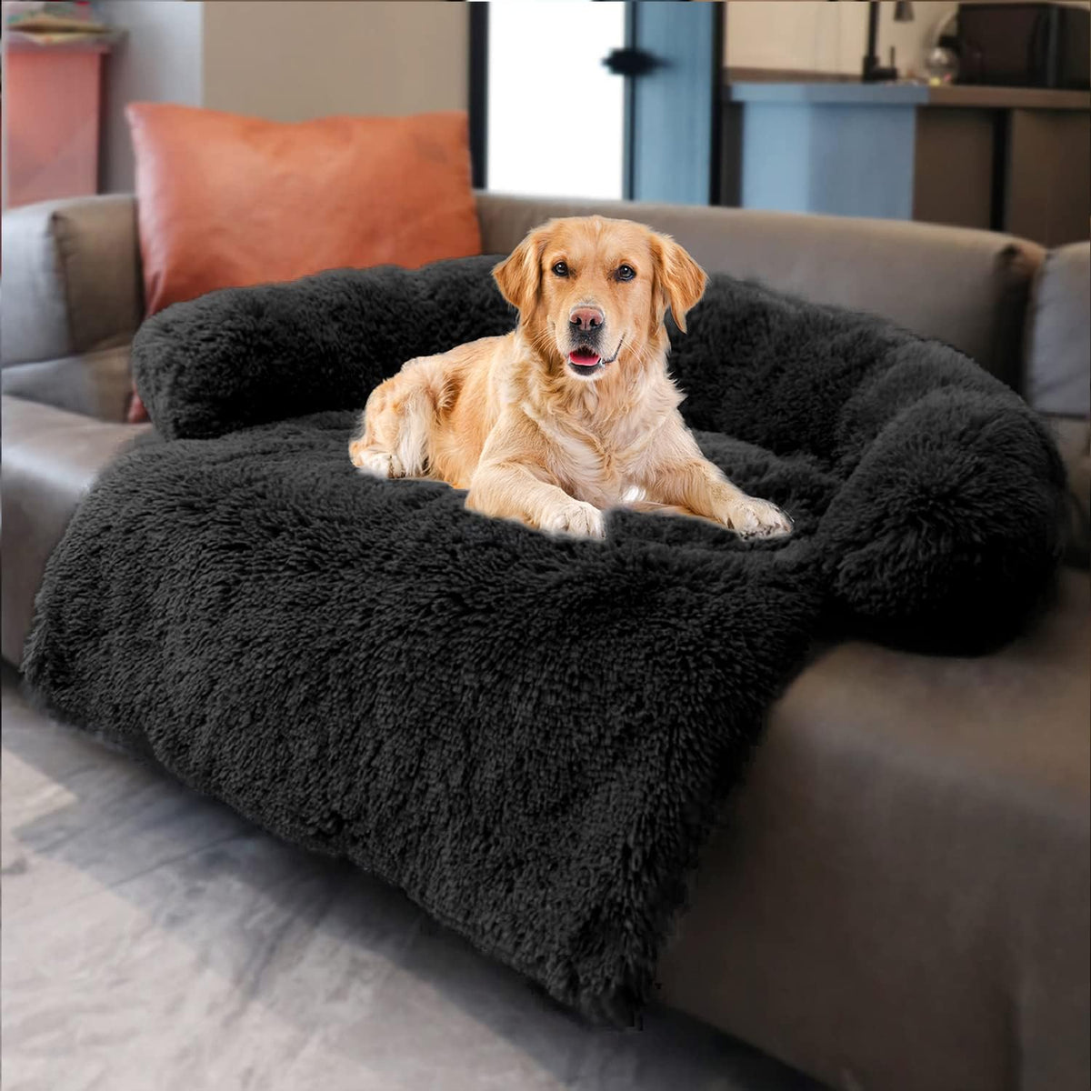 Gradient Brown Medium Plush Dog Bed H1090