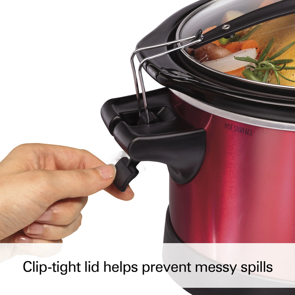 Programmable Slow Cooker with Party Dipper, 7 Quart, Red X2000
