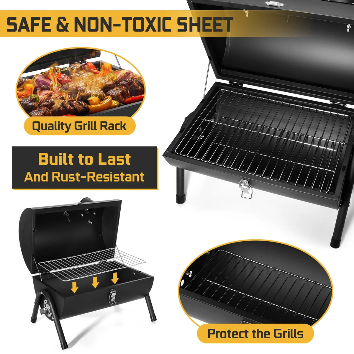 Portable Charcoal Grill with Accessories Tools M324265