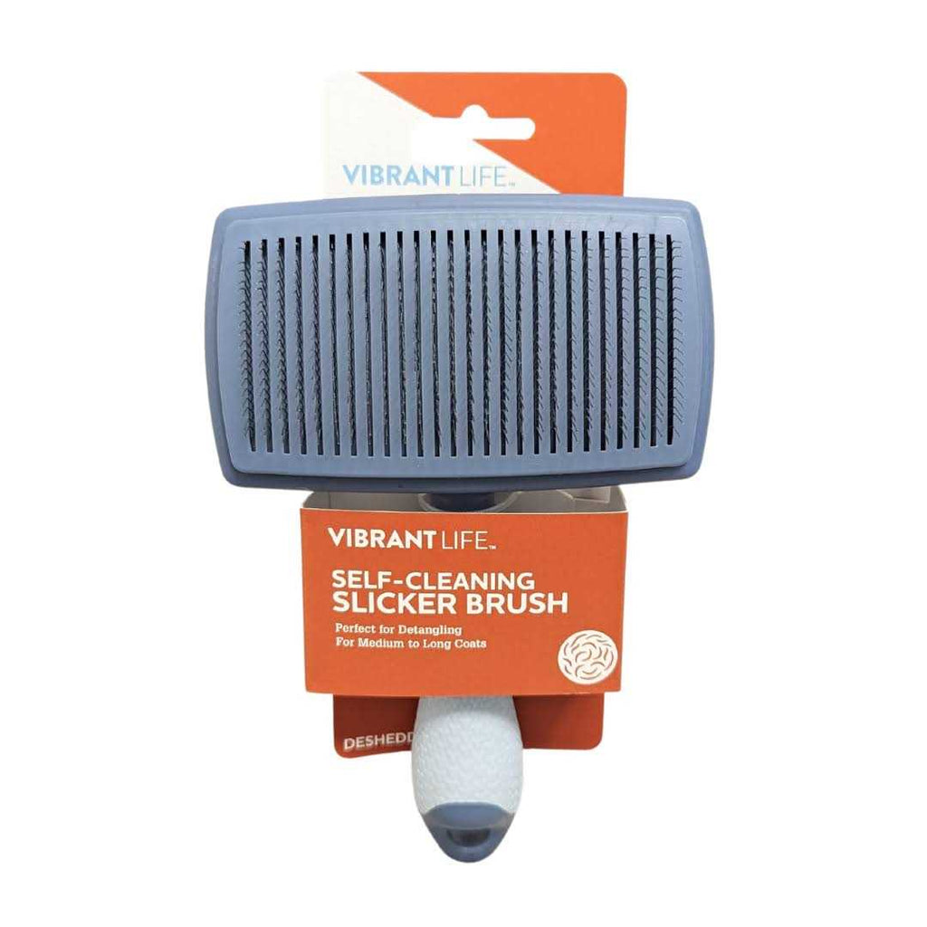 Self Cleaning Dog Slicker Brush with Non-Slip Handle F8180