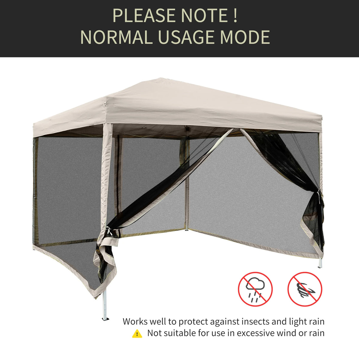 Beige 10' x 10' Pop-up Canopy Tent with Netting C40921