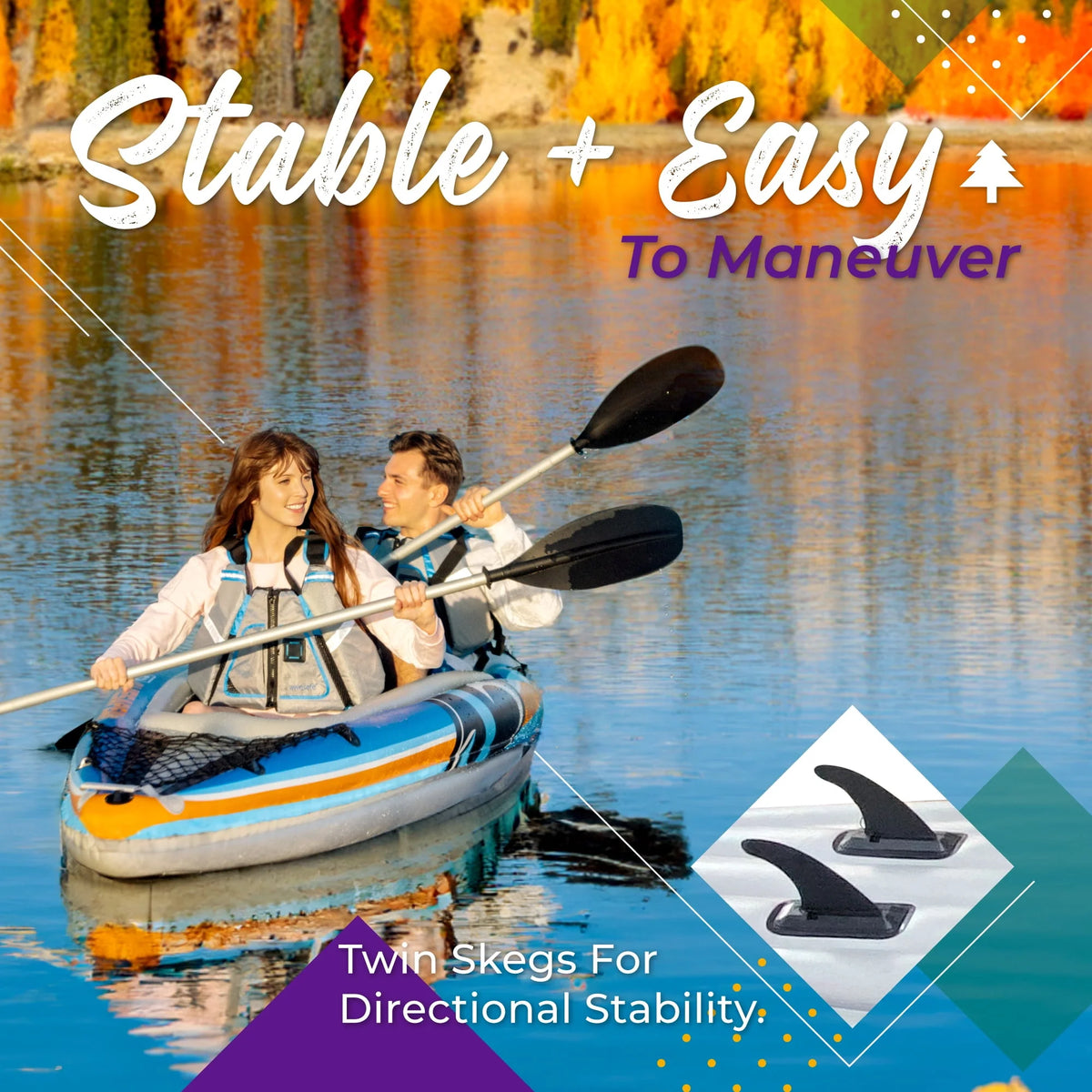 2-Person Inflatable Kayak with Oars and Pump Z210550