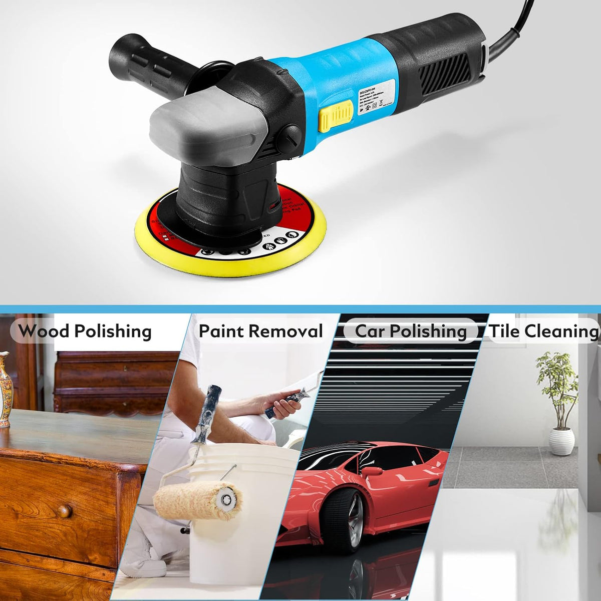 6-inch 800W Variable Speed Random Orbital Buffer Polisher F962