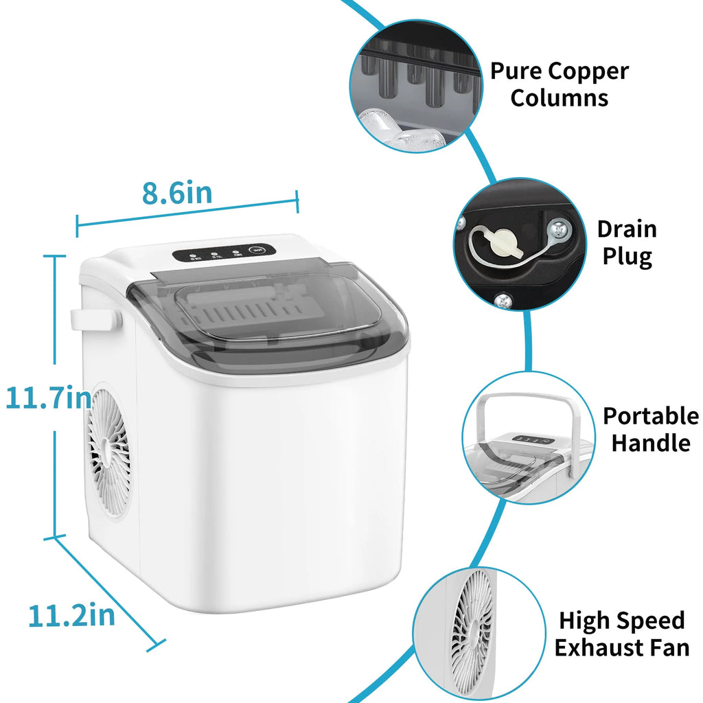 Countertop Portable Ice Maker with Ice Scoop and Basket A419393