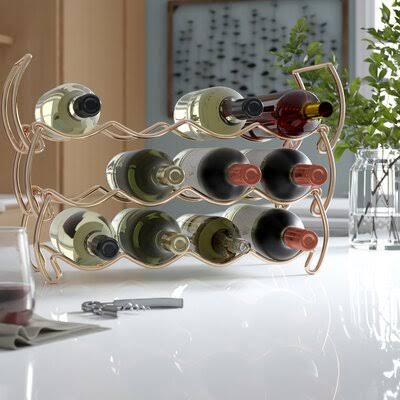 14 Bottle Metal Tabletop Wine Rack J66880