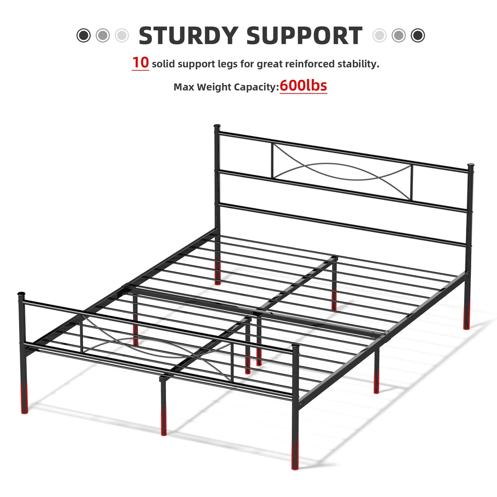 Full Size Metal Bed with Headboard U314960