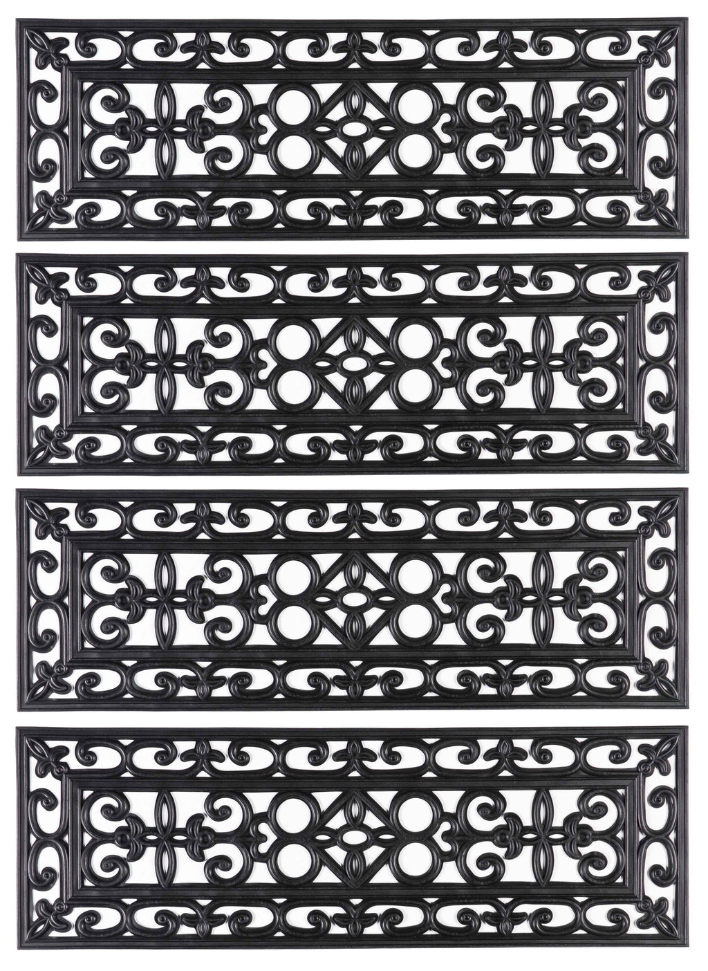 Set of 4 Anti-Slip Rubber Stair Tread Mat W475067