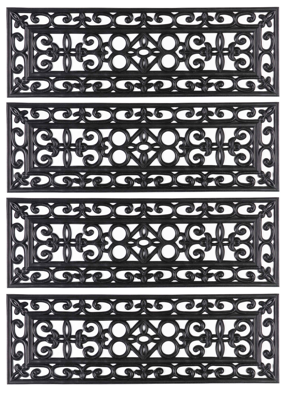 Set of 4 Anti-Slip Rubber Stair Tread Mat W475067