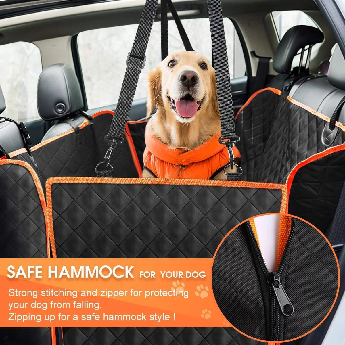Waterproof Scratchproof Dog Car Seat Cover with Side Flaps D84271