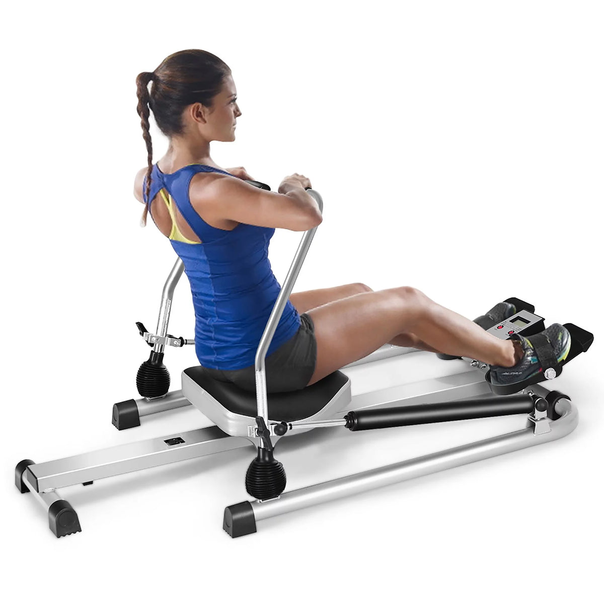 Rower with LCD Monitor and Adjustable Hydraulic Resistance V199612