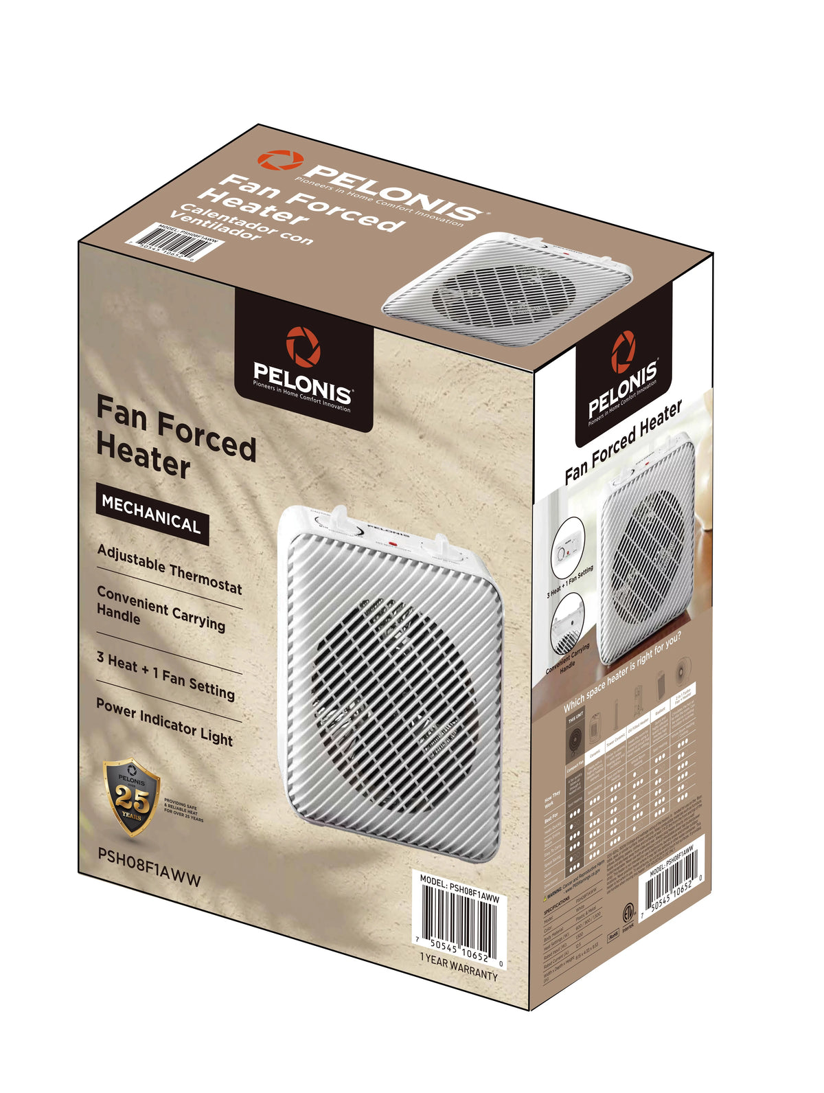 1500W 3-Speed Electric Fan-Forced Space Heater S16924