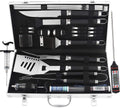 24PCS Stainless Steel BBQ Grill Tools Set with Meat Thermometer and Injector C600