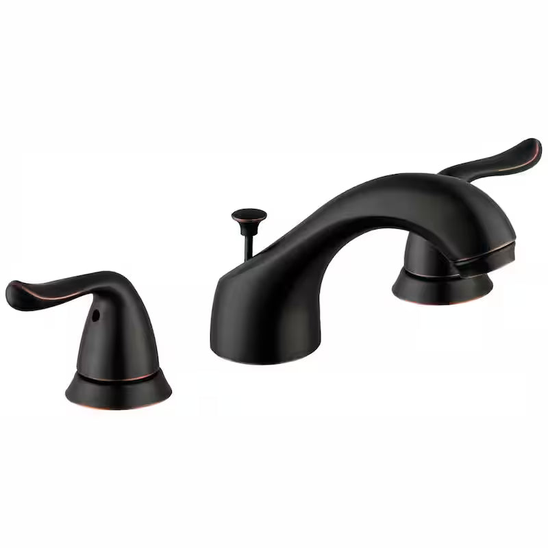 8 in. Widespread Double-Handle Low-Arc Bathroom Faucet in Bronze D6511