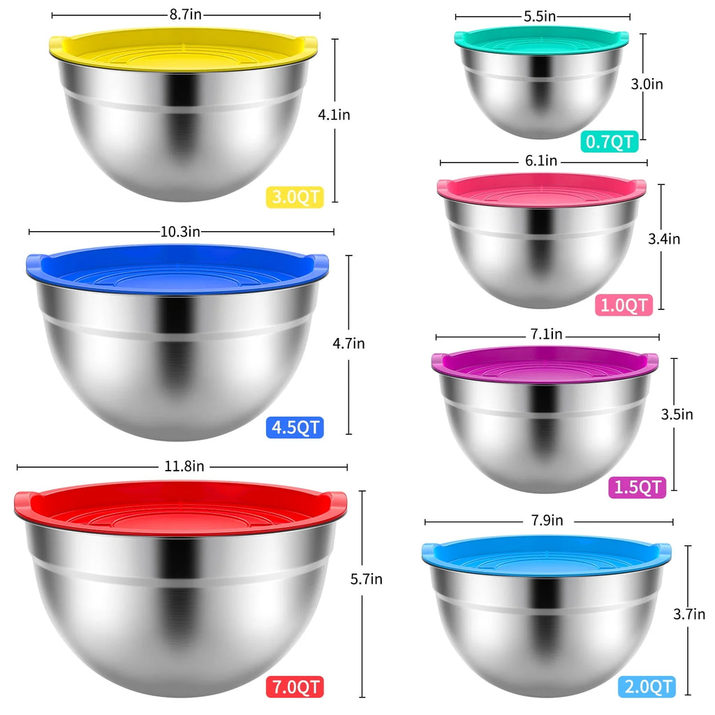 Stainless Steel Mixing Bowls Set with Lids Z20869