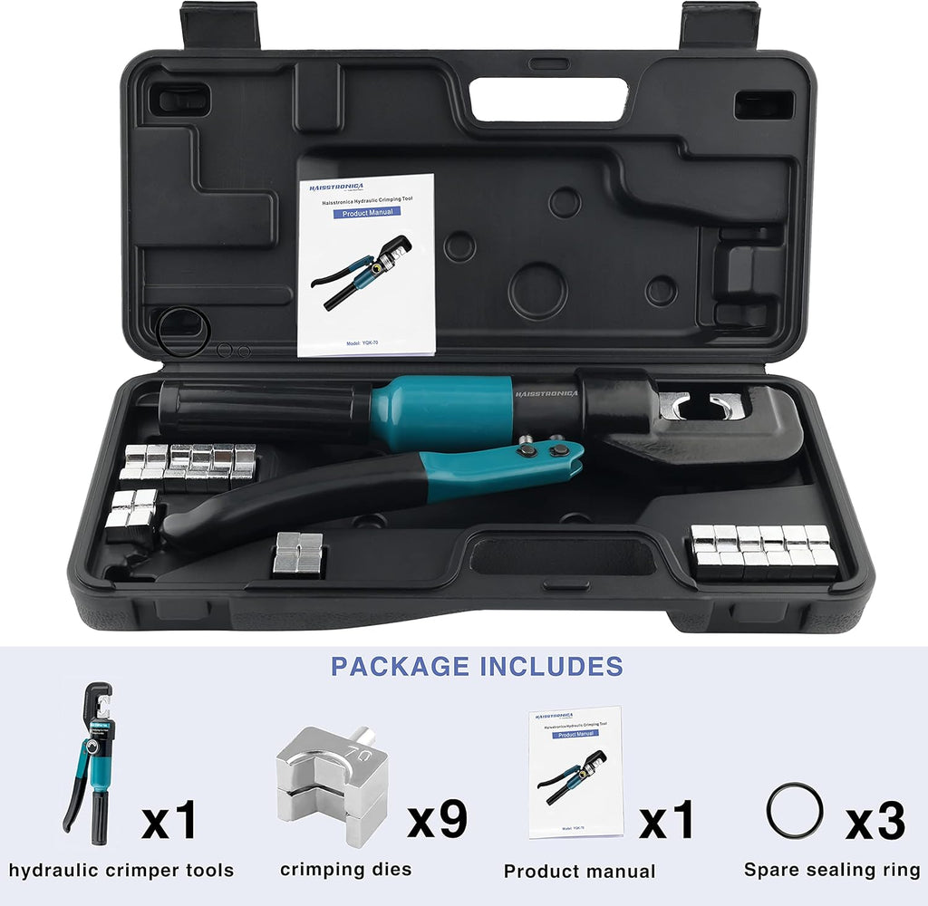 Hydraulic Battery Cable Lug Crimping Tool AWG 12-2/0 Y1668