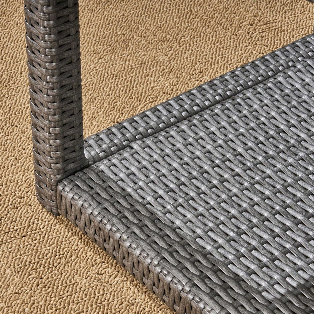 Grey Outdoor Wicker Accent Table Y989