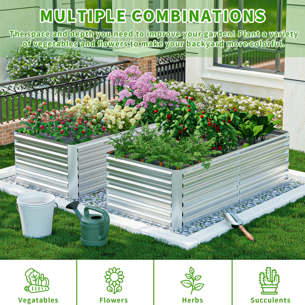 Black Metal Raised Garden Bed M92512