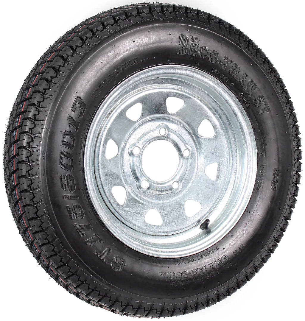 ST175/80D13 5 Lug Galvanized Spoke Trailer Tire On Rim Y107